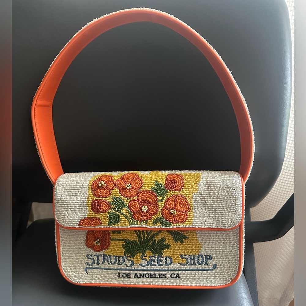 STAUD Seed Shop California Poppy Beaded Shoulder Bag